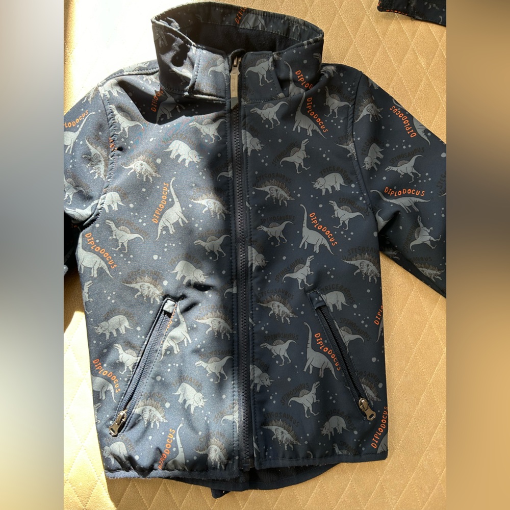EUC H&M dinosaur jacket with hood size 5